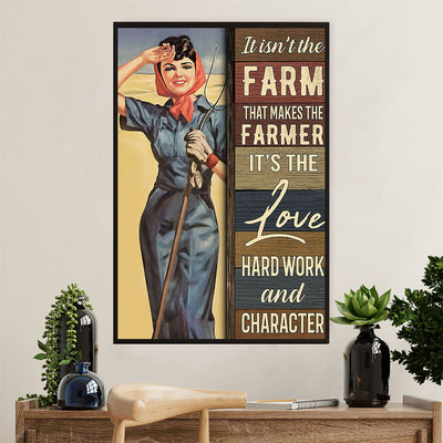 Farming Canvas Wall Art Prints | Love Hard Work & Character | Home Décor Gift for Farmer