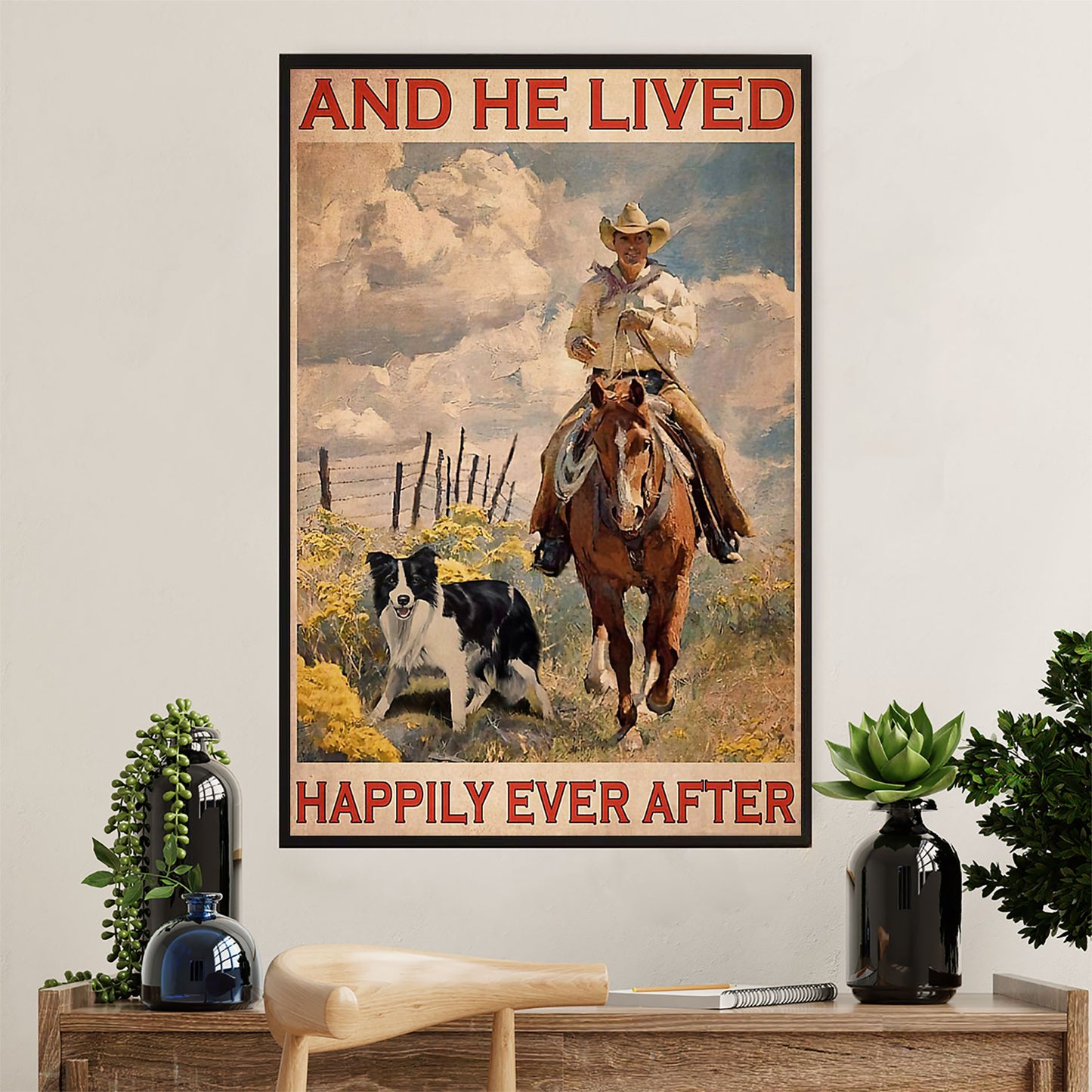 Farming Poster Prints | He Lived Happily | Wall Art Gift for Farmer