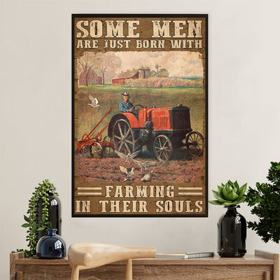 Farming Canvas Wall Art Prints | Men Born With Farming | Home Décor Gift for Farmer