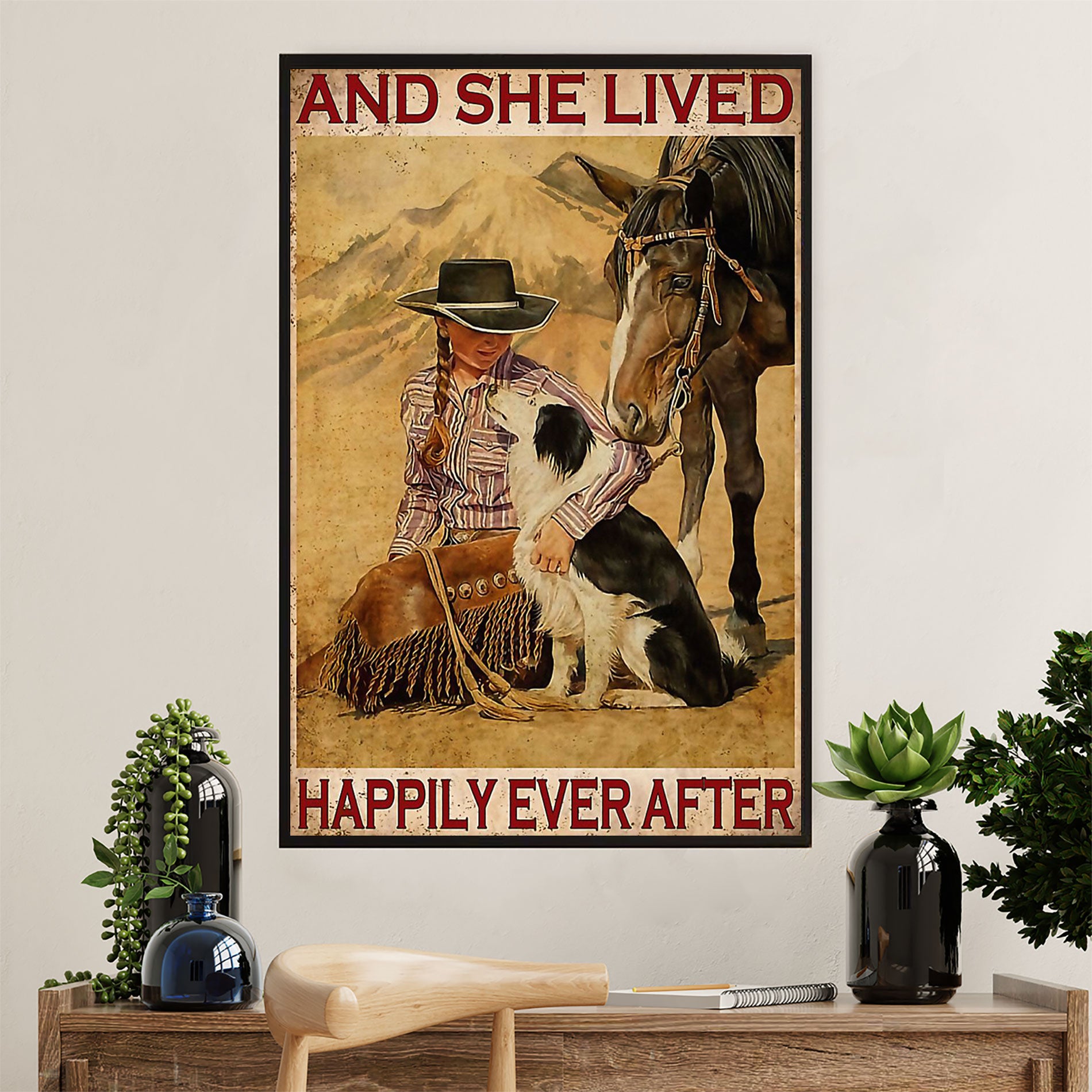 Farming Poster Prints | She Lived Happily | Wall Art Gift for Farmer