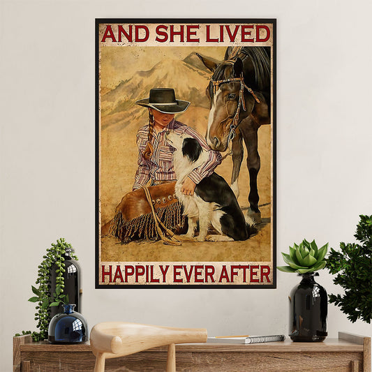 Farming Poster Prints | She Lived Happily | Wall Art Gift for Farmer