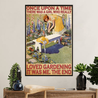 Farming Canvas Wall Art Prints | Girl Loves Gardening | Home Décor Gift for Farmer