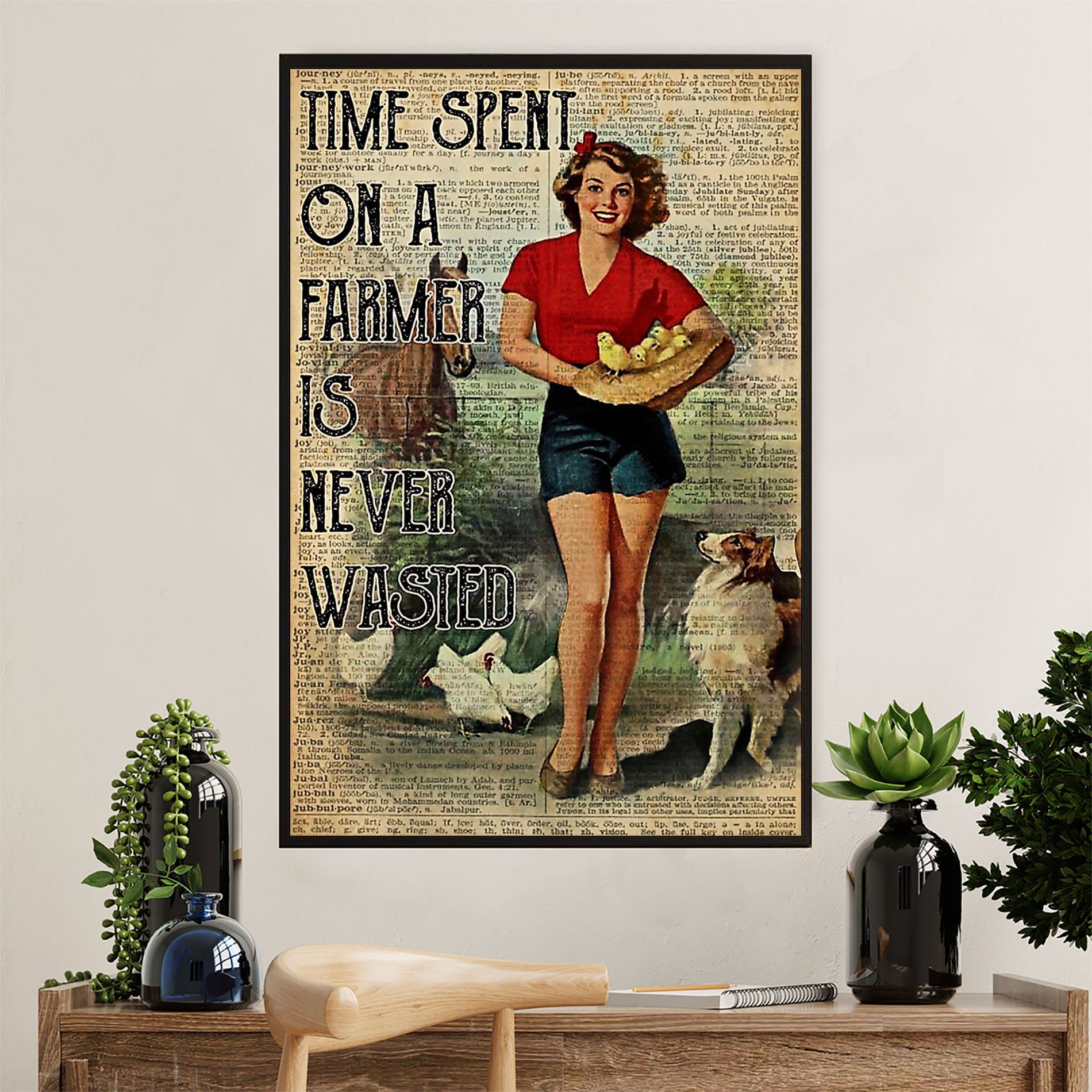 Farming Canvas Wall Art Prints | Time Spent on A Farmer | Home Décor Gift for Farmer