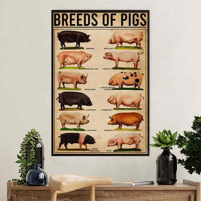 Farming Poster Prints | Breeds of Pigs | Wall Art Gift for Farmer