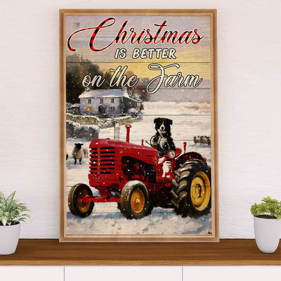 Farming Canvas Wall Art Prints | Christmas on the Farm | Home Décor Gift for Farmer