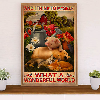 Farming Poster Prints | Wonderful World | Wall Art Gift for Farmer