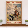 Farming Canvas Wall Art Prints | He Lived Happily | Home Décor Gift for Farmer