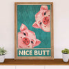 Farming Canvas Wall Art Prints | Pigs - Nice Butt | Home Décor Gift for Farmer