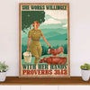 Farming Canvas Wall Art Prints | Girl Works With Hands | Home Décor Gift for Farmer