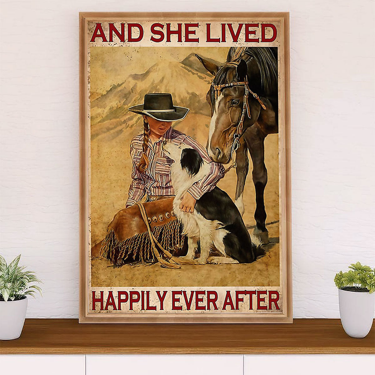 Farming Poster Prints | She Lived Happily | Wall Art Gift for Farmer