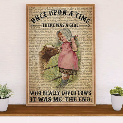 Farming Poster Prints | Girl Loves Cows | Wall Art Gift for Farmer
