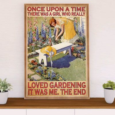 Farming Canvas Wall Art Prints | Girl Loves Gardening | Home Décor Gift for Farmer