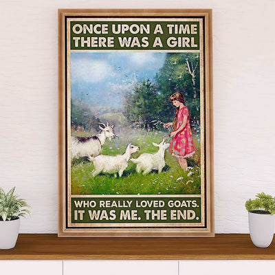 Farming Poster Prints | Girl Loves Goats | Wall Art Gift for Farmer