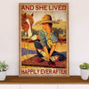Farming Poster Prints | Horse - She Lived Happily | Wall Art Gift for Farmer