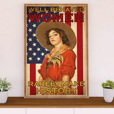 Farming Poster Prints | Woman Rarely Make History | Wall Art Gift for Farmer