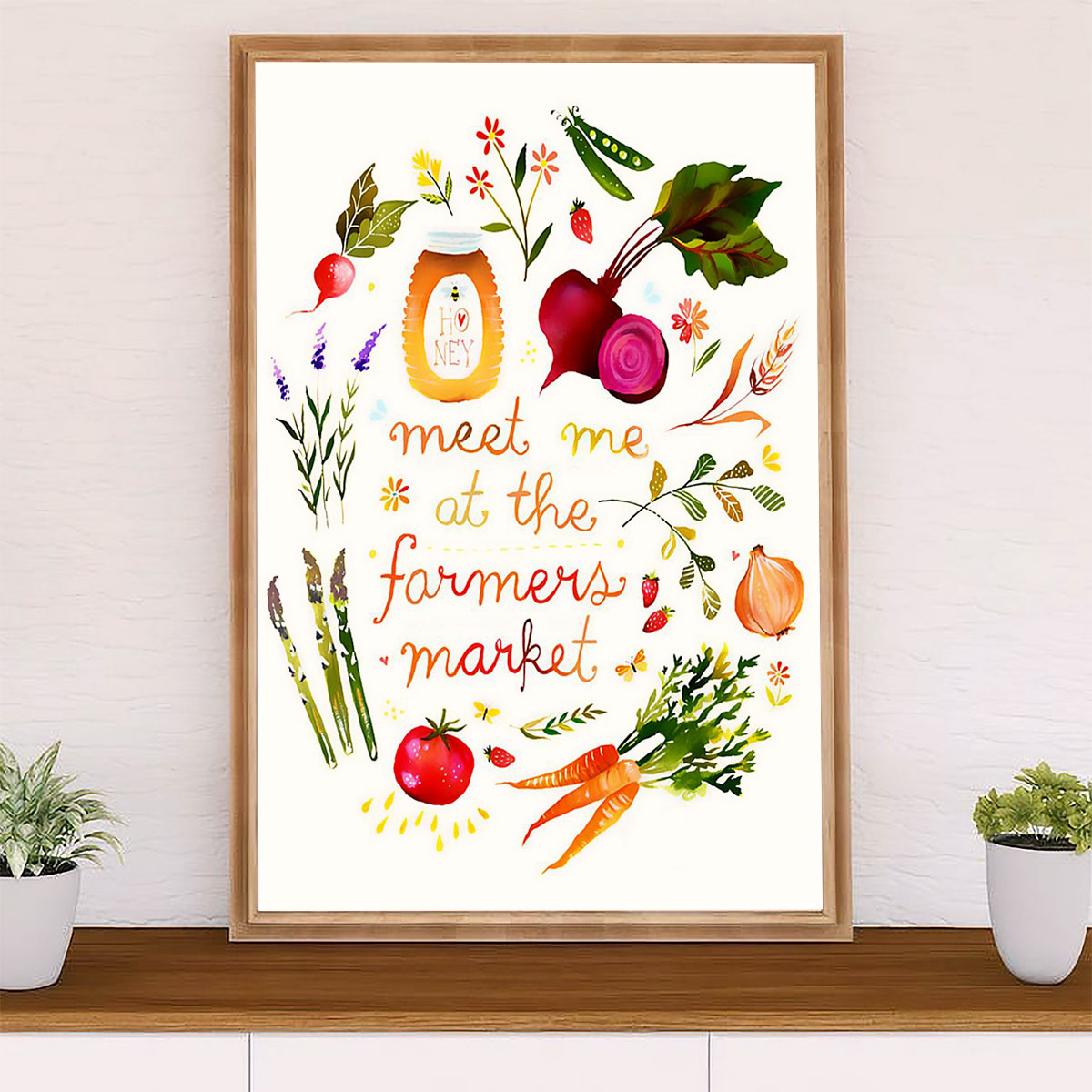 Farming Canvas Wall Art Prints | Meet Me at The Farmers Market | Home Décor Gift for Farmer
