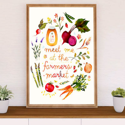 Farming Poster Prints | Meet Me at The Farmers Market | Wall Art Gift for Farmer