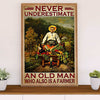 Farming Poster Prints | Old Man Farmer | Wall Art Gift for Farmer