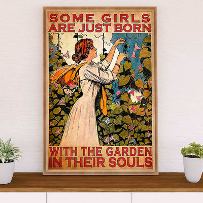 Farming Poster Prints | Girls Born With The Garden | Wall Art Gift for Farmer