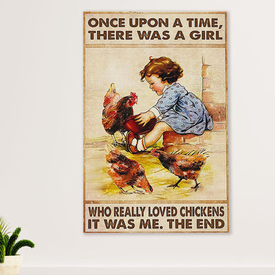 Farming Poster Prints | Girl Loves Chicken | Wall Art Gift for Farmer