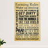 Farming Poster Prints | Farming Rules | Wall Art Gift for Farmer