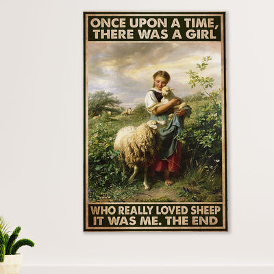 Farming Canvas Wall Art Prints | Girl Loves Sheep | Home Décor Gift for Farmer
