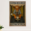 Farming Poster Prints | Funny - Inhale Good Shit, Exhale Bullshit | Wall Art Gift for Farmer