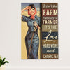 Farming Canvas Wall Art Prints | Love Hard Work & Character | Home Décor Gift for Farmer