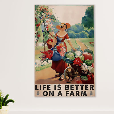 Farming Poster Prints | Life Is Better On A Farm | Wall Art Gift for Farmer