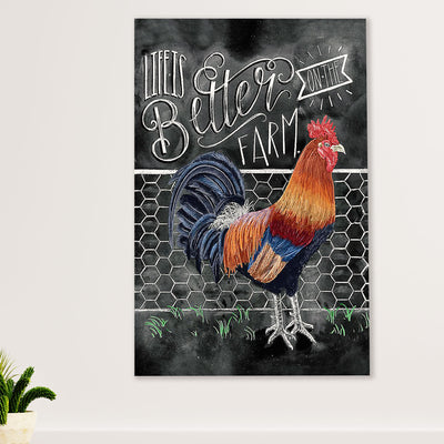 Farming Poster Prints | Life Is Better On The Farm | Wall Art Gift for Farmer
