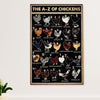 Farming Canvas Wall Art Prints | A-Z of Chickens | Home Décor Gift for Farmer