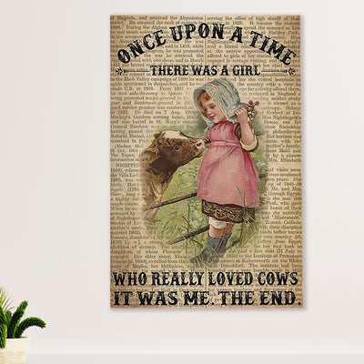 Farming Canvas Wall Art Prints | Girl Loves Cows | Home Décor Gift for Farmer