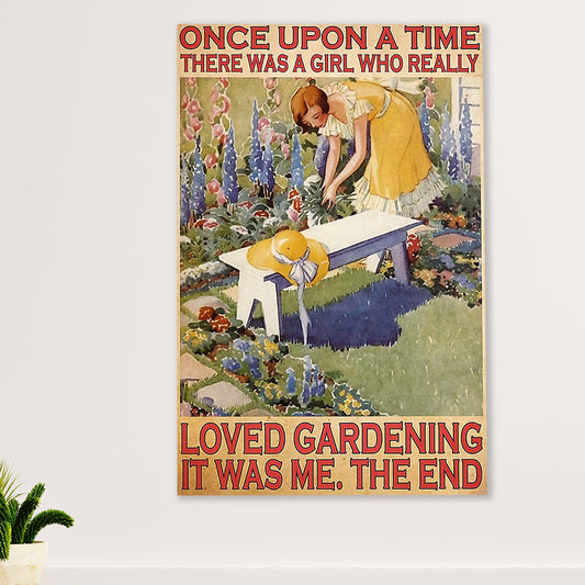 Farming Canvas Wall Art Prints | Girl Loves Gardening | Home Décor Gift for Farmer