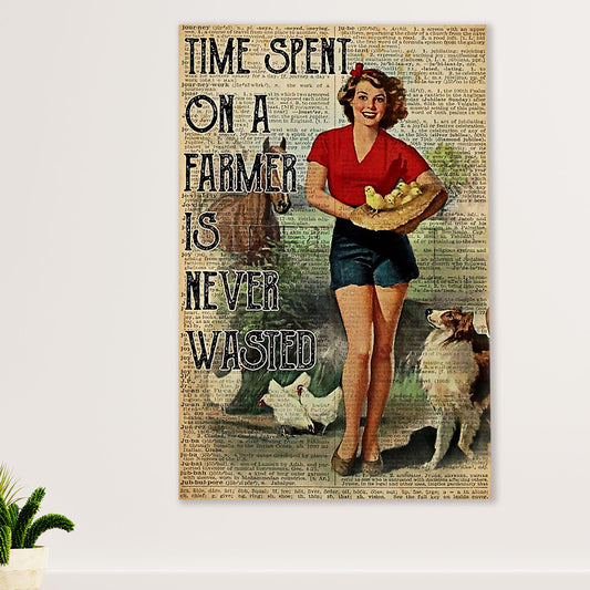Farming Canvas Wall Art Prints | Time Spent on A Farmer | Home Décor Gift for Farmer