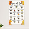 Farming Poster Prints | Types of Bee | Wall Art Gift for Farmer