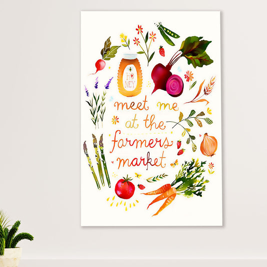 Farming Canvas Wall Art Prints | Meet Me at The Farmers Market | Home Décor Gift for Farmer