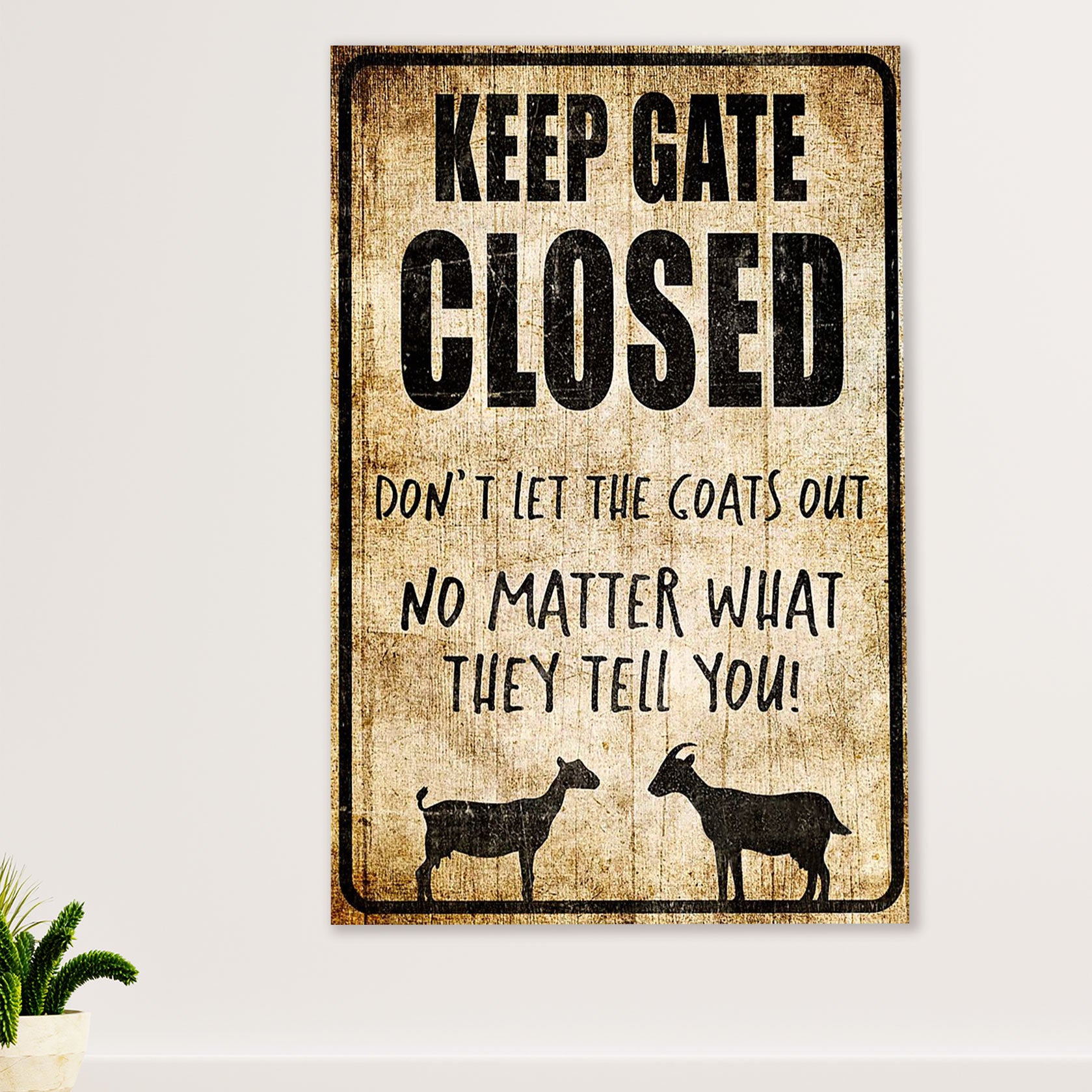 Farming Poster Prints | Keep Gate Closed | Wall Art Gift for Farmer