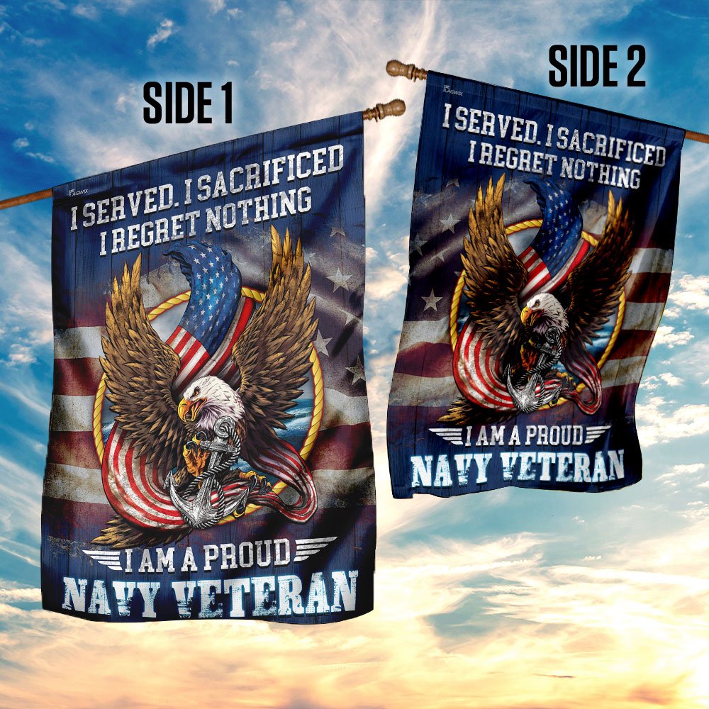 I Am A Proud Navy Veteran Flag