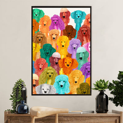 Multi Dog Art Dog Canvas Wall Art Prints | Home Décor Gift for Poodle Puppies Lover