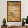 Poodle's House Rules Dog Poster Prints | Wall Art Gift for Poodle Puppies Lover