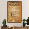 Poodle's House Rules Dog Canvas Wall Art Prints | Home Décor Gift for Poodle Puppies Lover