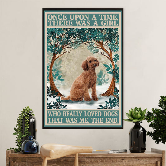 Girl Loves Poodle Dog Poster Prints | Wall Art Gift for Poodle Puppies Lover