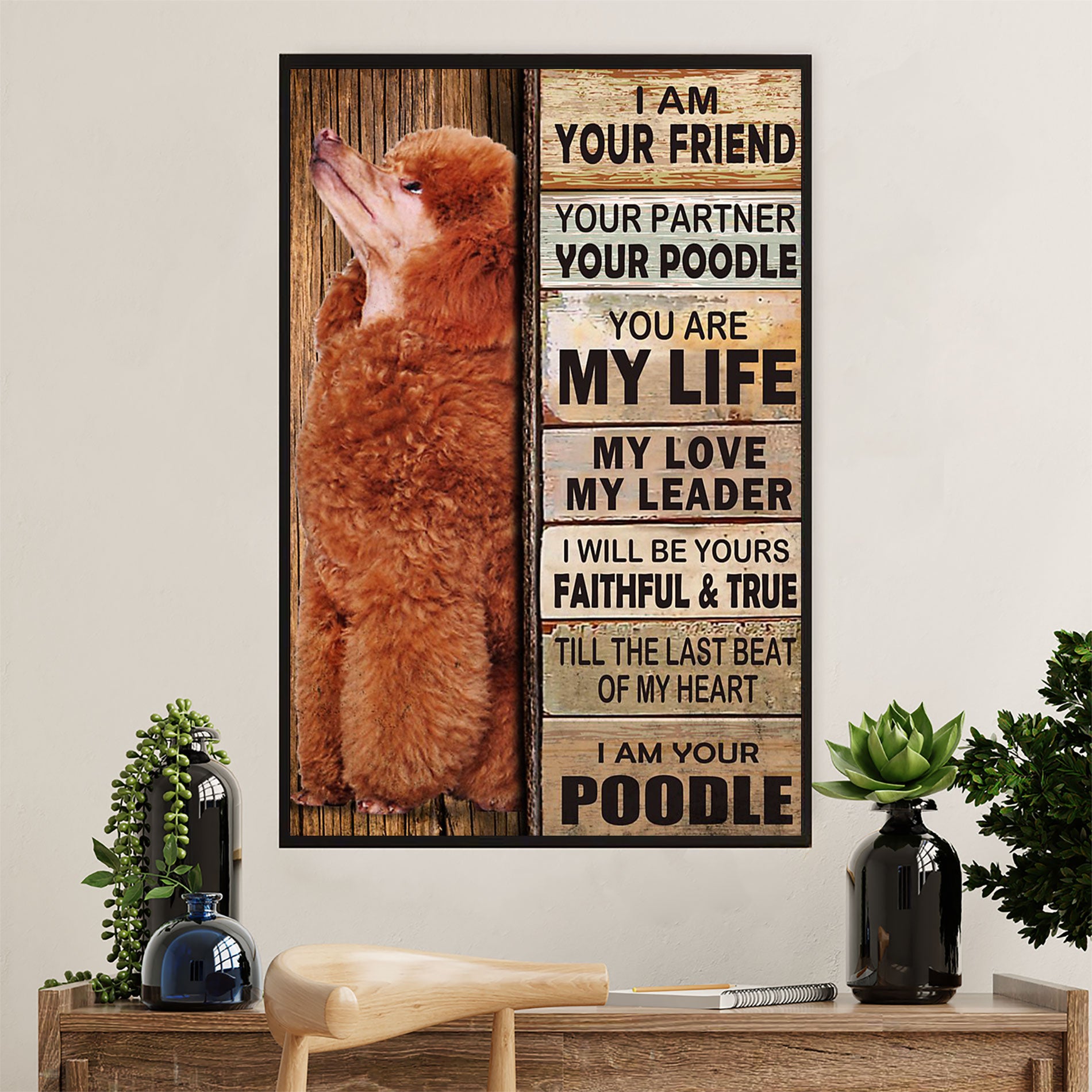 Poodle Best Friend Dog Canvas Wall Art Prints | Home Décor Gift for Poodle Puppies Lover