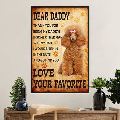 From Poodle to Daddy Dog Canvas Wall Art Prints | Home Décor Gift for Poodle Puppies Lover