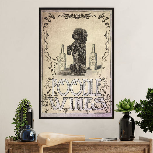 Poodle Wines Dog Poster Prints | Wall Art Gift for Poodle Puppies Lover