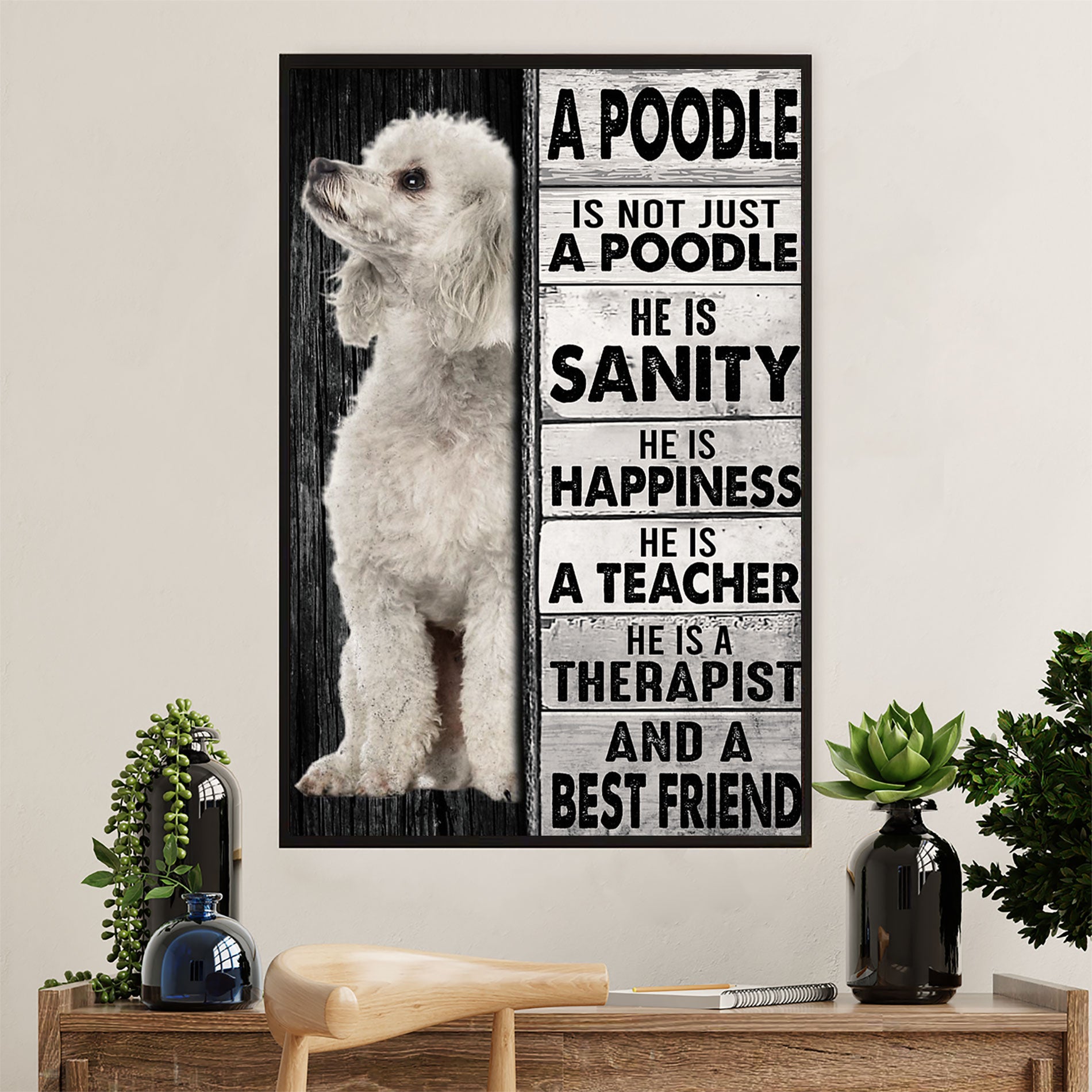 Poodle Best Friend Dog Canvas Wall Art Prints | Home Décor Gift for Poodle Puppies Lover