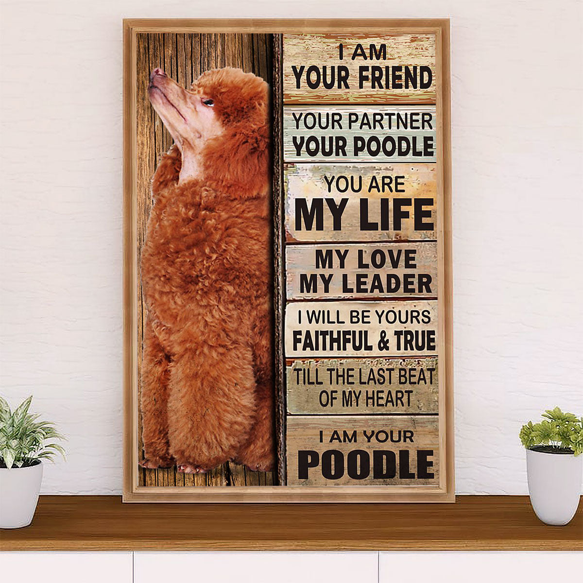 Poodle Best Friend Dog Canvas Wall Art Prints | Home Décor Gift for Poodle Puppies Lover