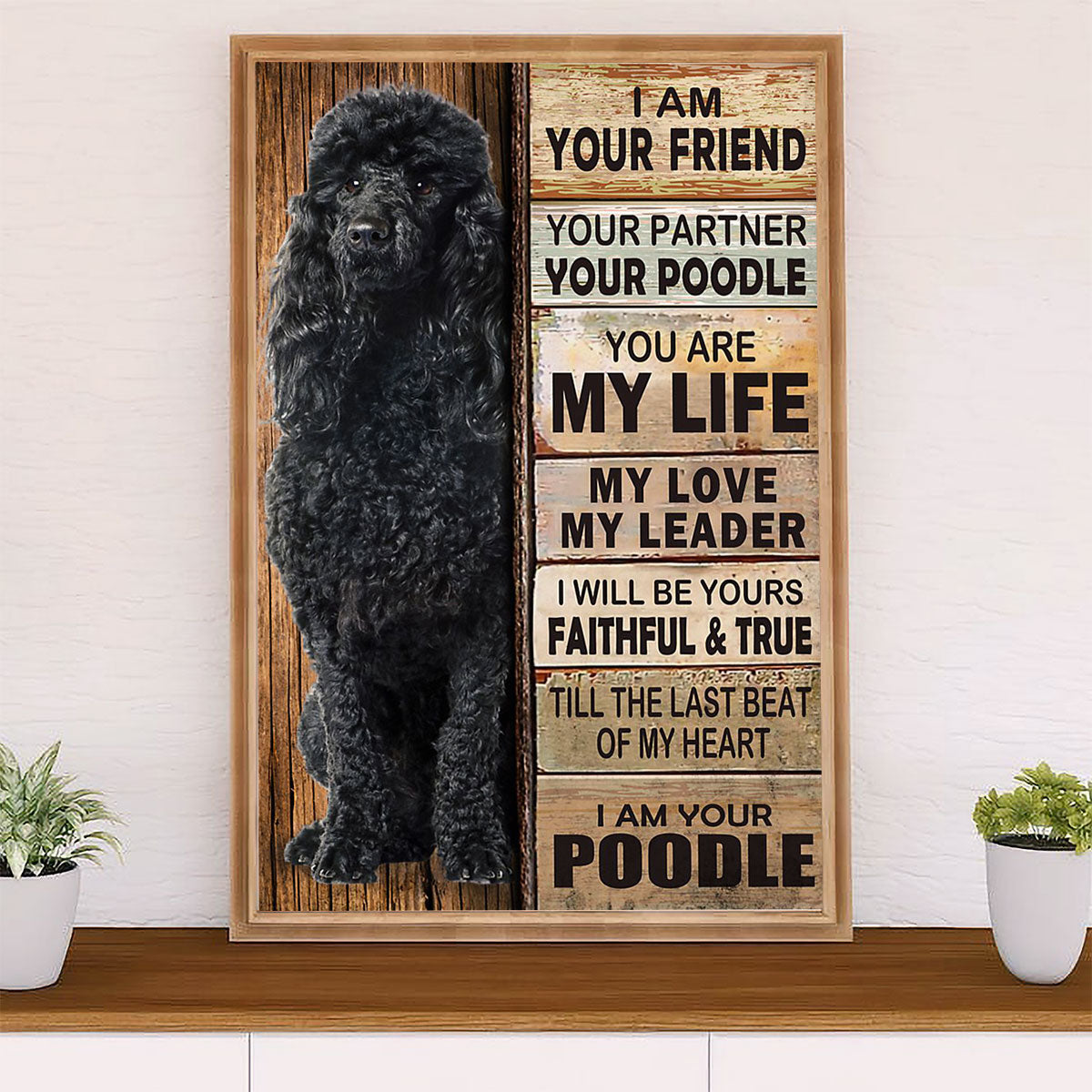 Poodle Best Friend Dog Canvas Wall Art Prints | Home Décor Gift for Poodle Puppies Lover