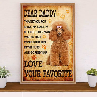 From Poodle to Daddy Dog Canvas Wall Art Prints | Home Décor Gift for Poodle Puppies Lover