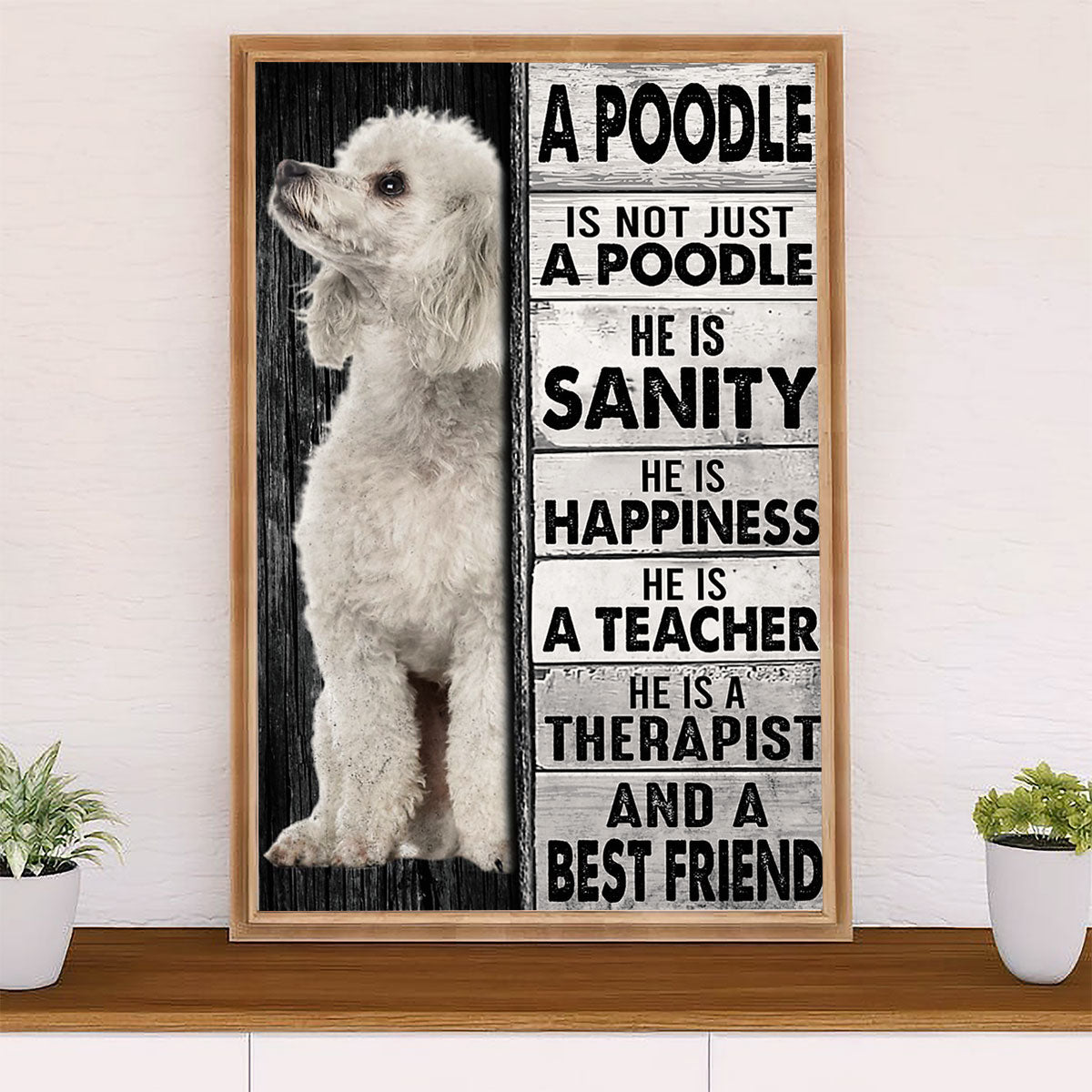 Poodle Best Friend Dog Canvas Wall Art Prints | Home Décor Gift for Poodle Puppies Lover